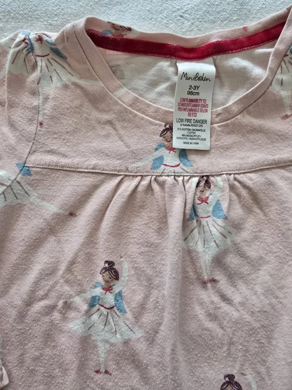 2-3Y Girls Mini Boden Long Sleeve Nightgown Bundle (Winter Village and Ballerina